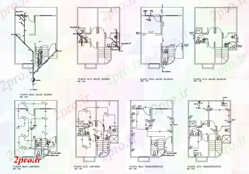 دانلود نقشه حمام مستر نصب و راه اندازی لوله کشی از همه طبقه ویلا مسکونی (کد112816)