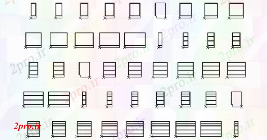 دانلود نقشه بلوک مبلمان  آشپزخانه کابینت جزئیات  (کد112824)