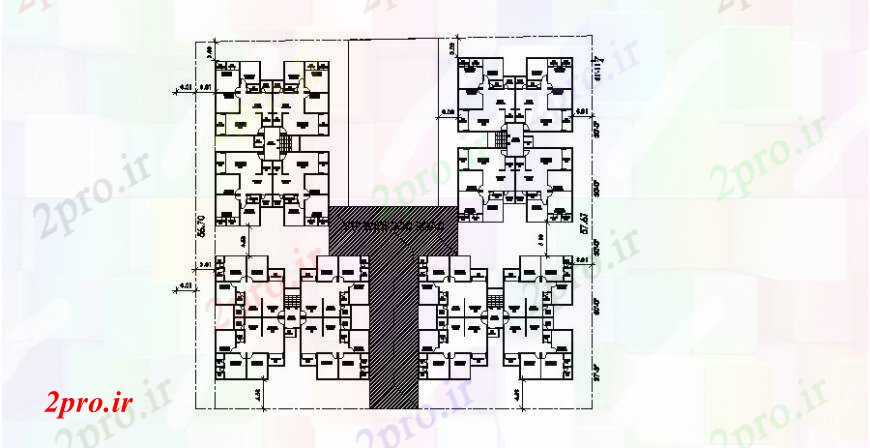 دانلود نقشه مسکونی ، ویلایی ، آپارتمان طرحی مشترک با سایت مسکن 48 در 53 متر (کد112838)