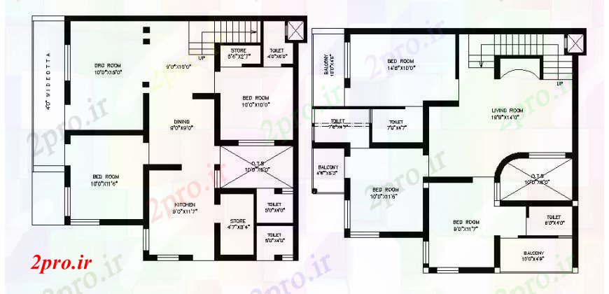 دانلود نقشه مسکونی ، ویلایی ، آپارتمان زندگی طرحی طبقه منطقه 10 در 11 متر (کد112865)