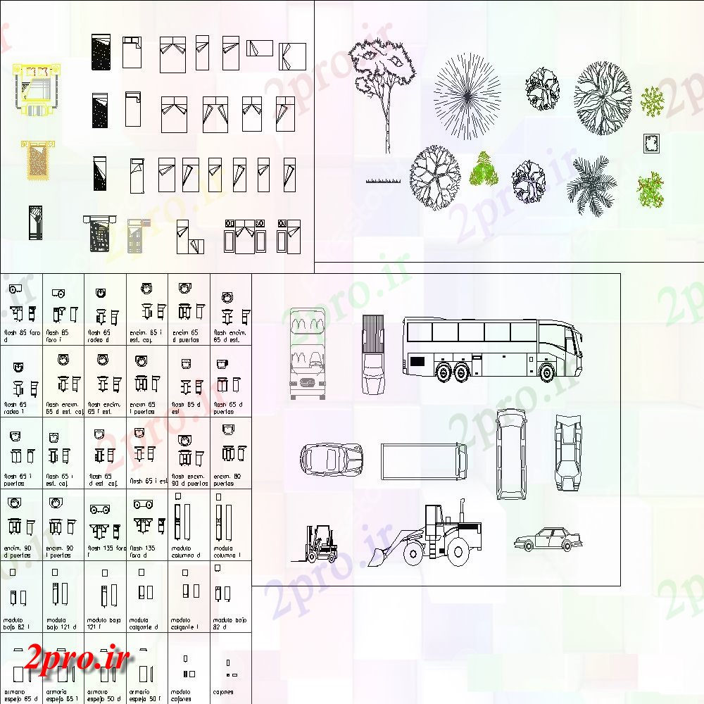 دانلود نقشه بلوک مبلمان حالت  صورت بلوک مبلمان  (کد112911)