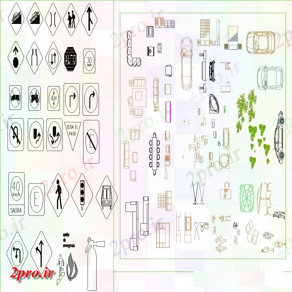 دانلود نقشه بلوک ، آرام ، نماد آرم و نماد از انواع مختلف بلوک  (کد112920)