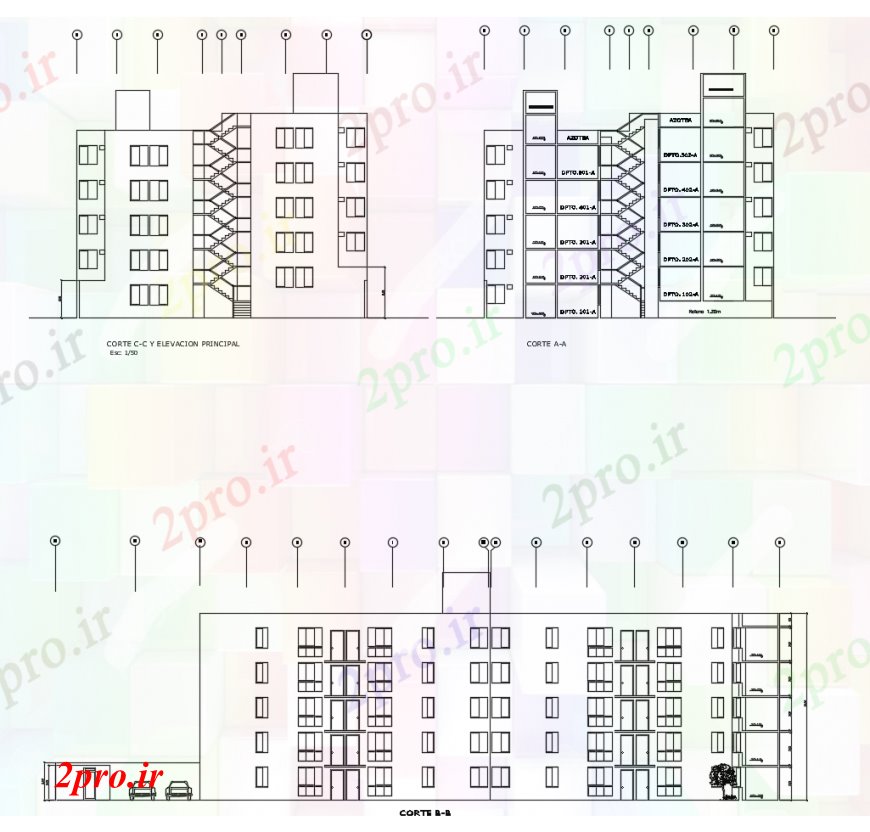 دانلود نقشه مسکونی ، ویلایی ، آپارتمان اصلی و تمام طرفه جزئیات طراحی مقطعی از چند آشنا ساختمان مسکونی 20 در 40 متر (کد112979)