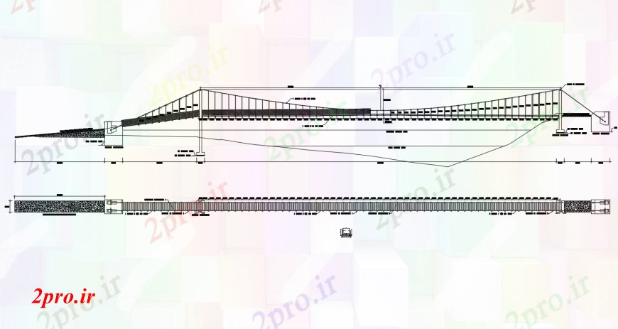 دانلود نقشه جزئیات ساخت پل بخش پل فضایی و طراحی ساخت و ساز جزئیات  (کد112981)