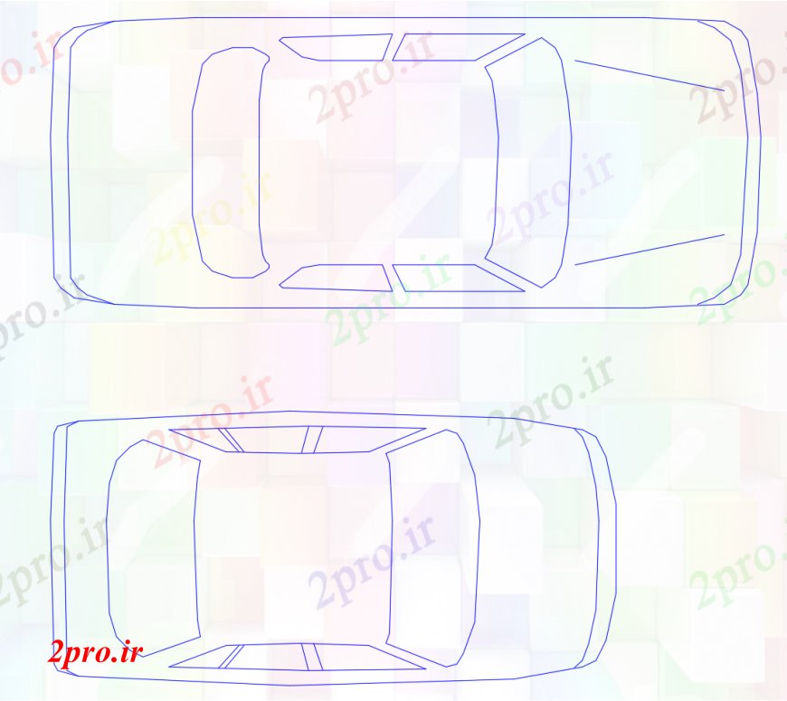 دانلود نقشه بلوک وسایل نقلیه اتومبیل های خانواده بالای صفحه  دو بعدی  نما بلوک  (کد113006)