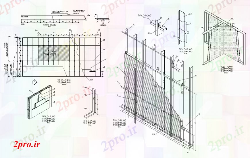 دانلود نقشه طراحی جزئیات ساختار بخش خشک دیوار، برنامه ریزی و  ساختار سازنده طراحی جزئیات (کد113013)