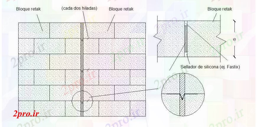 دانلود نقشه  جزئیات دیوار های آجری دیوار با ساخت و ساز بلوک بتنی (کد113037)