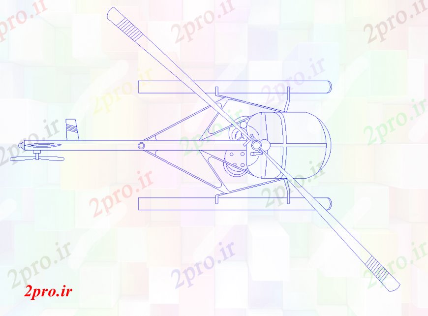 دانلود نقشه بلوک وسایل نقلیه هلیکوپتر خلاق بالای صفحه  نما  (کد113079)