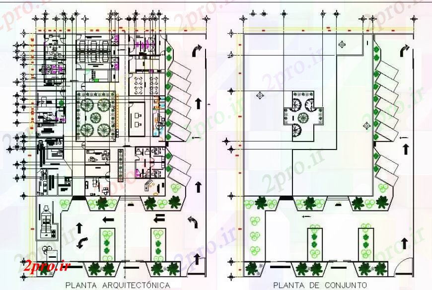 دانلود نقشه باغ طرحی معماری و طرحی باغ 27 در 43 متر (کد113145)