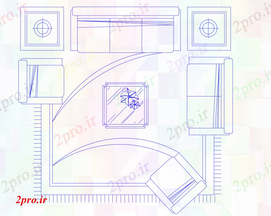 دانلود نقشه طراحی و مبلمان اتاقپویا اتاق رسم بلوک مبلمان نما  (کد113169)