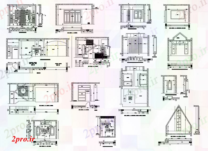 دانلود نقشه مسکونی ، ویلایی ، آپارتمان بخش سازنده یکی از خانه خانواده و کار طرحی های 10 در 18 متر (کد113196)