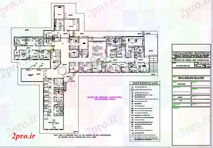 دانلود نقشه ساختمان مرتفعبزرگ مبلمان اداری تجاری جزئیات 48 در 50 متر (کد113231)