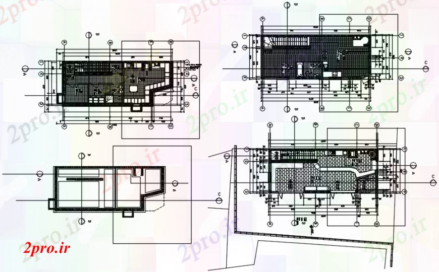 دانلود نقشه جزئیات ساخت و ساز طرحی تراس با طرحی ساختمان آجر چمن (کد113260)