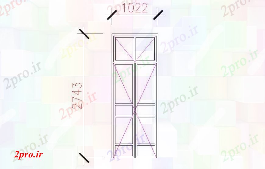 دانلود نقشه جزئیات طراحی در و پنجره  پنجره و جزئیات تهویه دو بعدی  (کد113261)