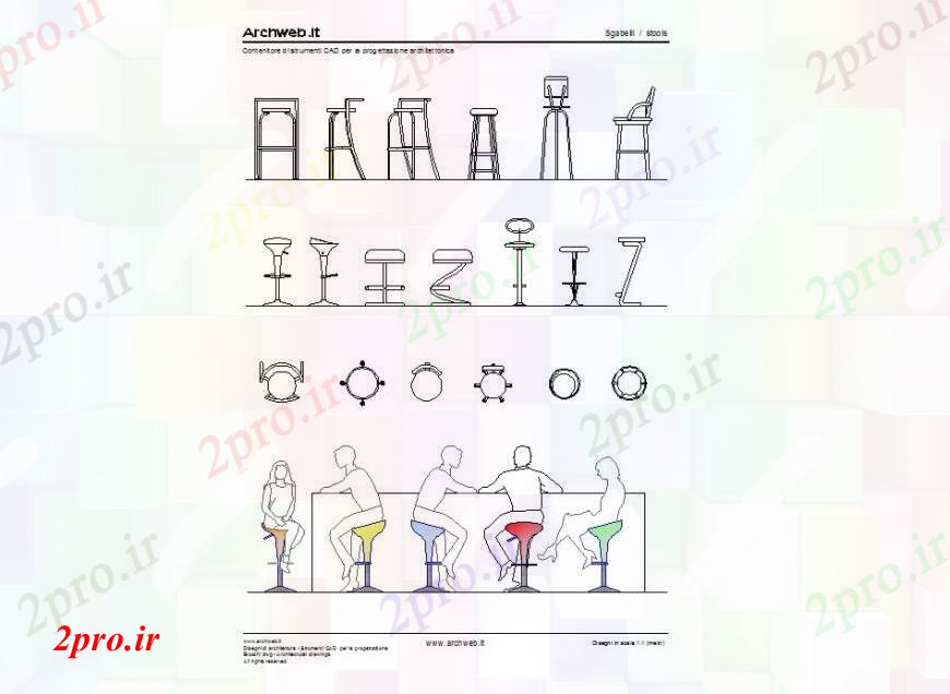 دانلود نقشه بلوک مبلمان صندلی جدول بالا   (کد113263)