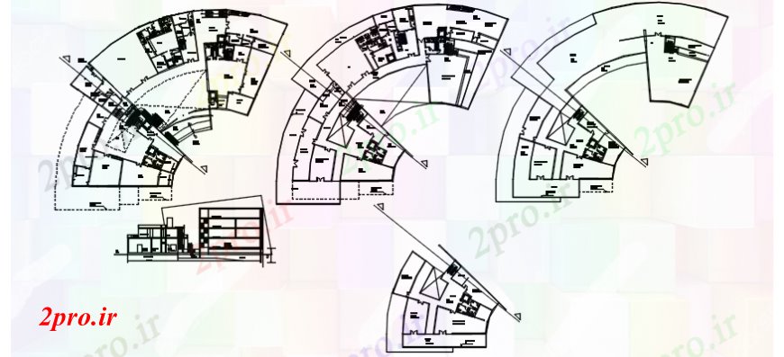 دانلود نقشه ساختمان دولتی ، سازمانی طرحی مرکز فرهنگی و نما 49 در 70 متر (کد113269)