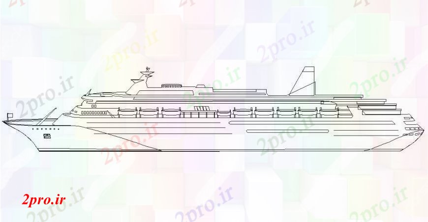 دانلود نقشه بلوک های حمل و نقل کروز کامل مدل ارتقاء کشتی (کد113280)