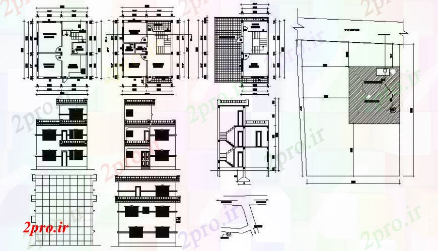 دانلود نقشه مسکونی  ، ویلایی ، آپارتمان  واحد مسکونی از نما طرحی آپارتمان   و بخش  (کد113322)