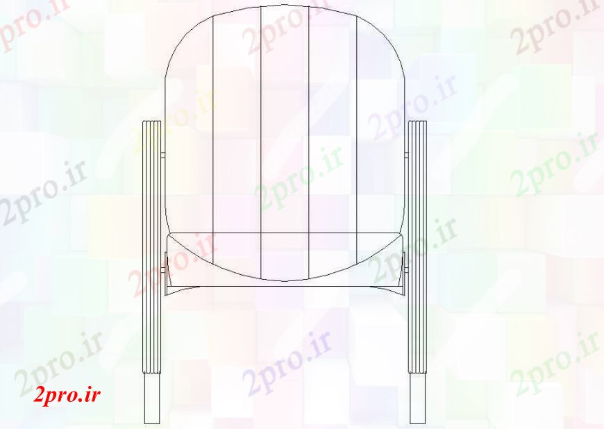 دانلود نقشه بلوک مبلمان صندلی طراح جزئیات نما دو بعدی  (کد113387)