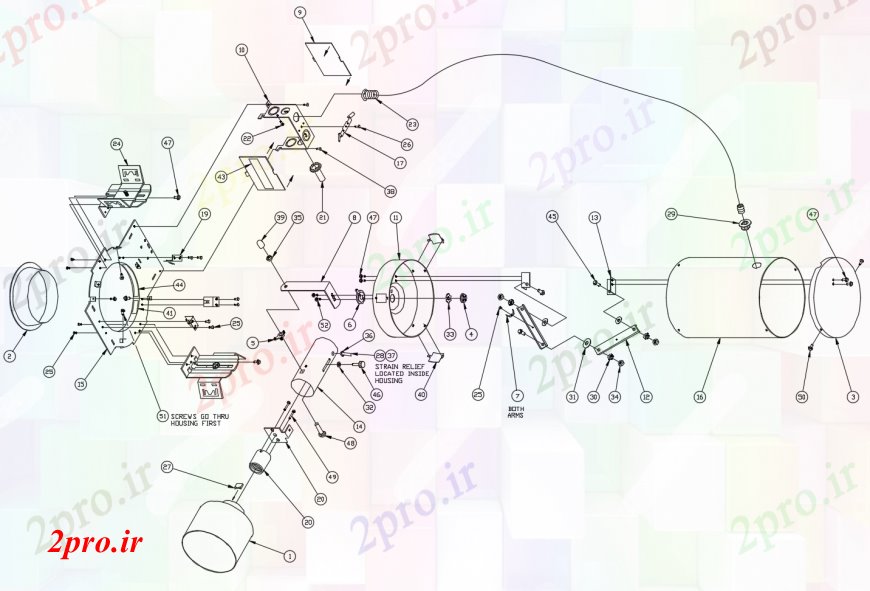 دانلود نقشه جزئیات لوله کشی سوار شدن آب مونتاژ و قطعات یدکی  (کد113393)