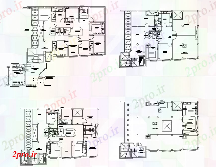 دانلود نقشه بیمارستان - درمانگاه - کلینیک طرحی طبقه بیمارستان با نصب و راه اندازی لوله کشی طراحی جزئیات 21 در 15 متر (کد113413)