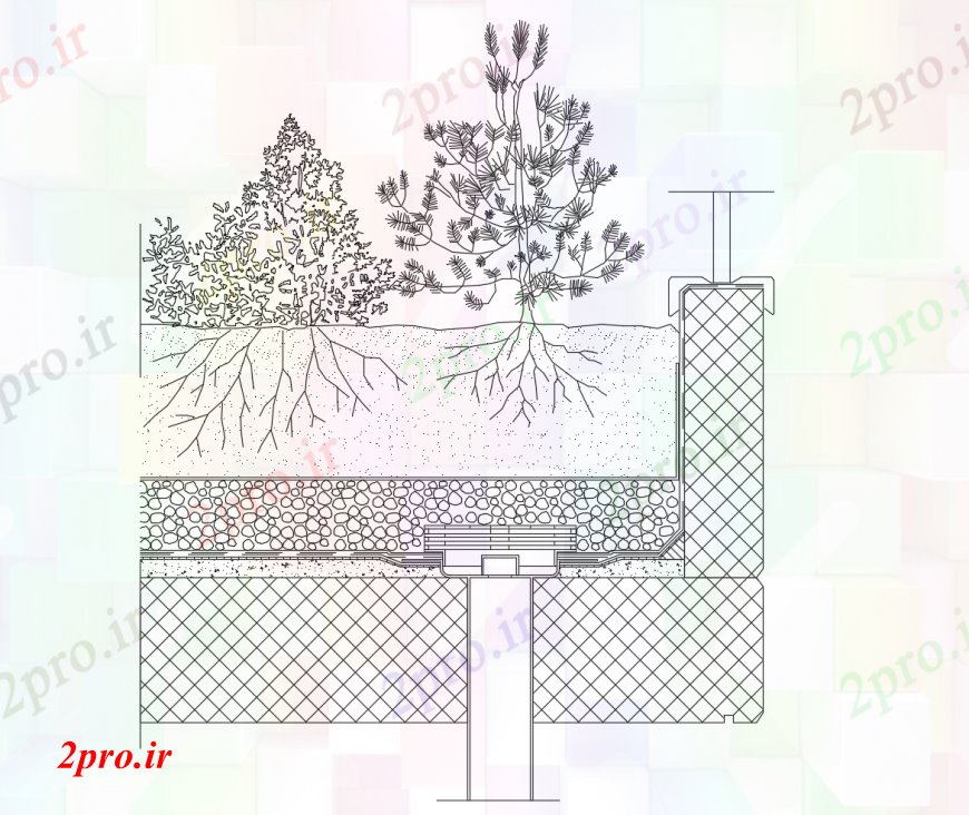 دانلود نقشه اتوماسیون باغ  باغ  بخش کشت و زرع درخت، اتوماسیون و محوطه سازی جزئیات  (کد113419)