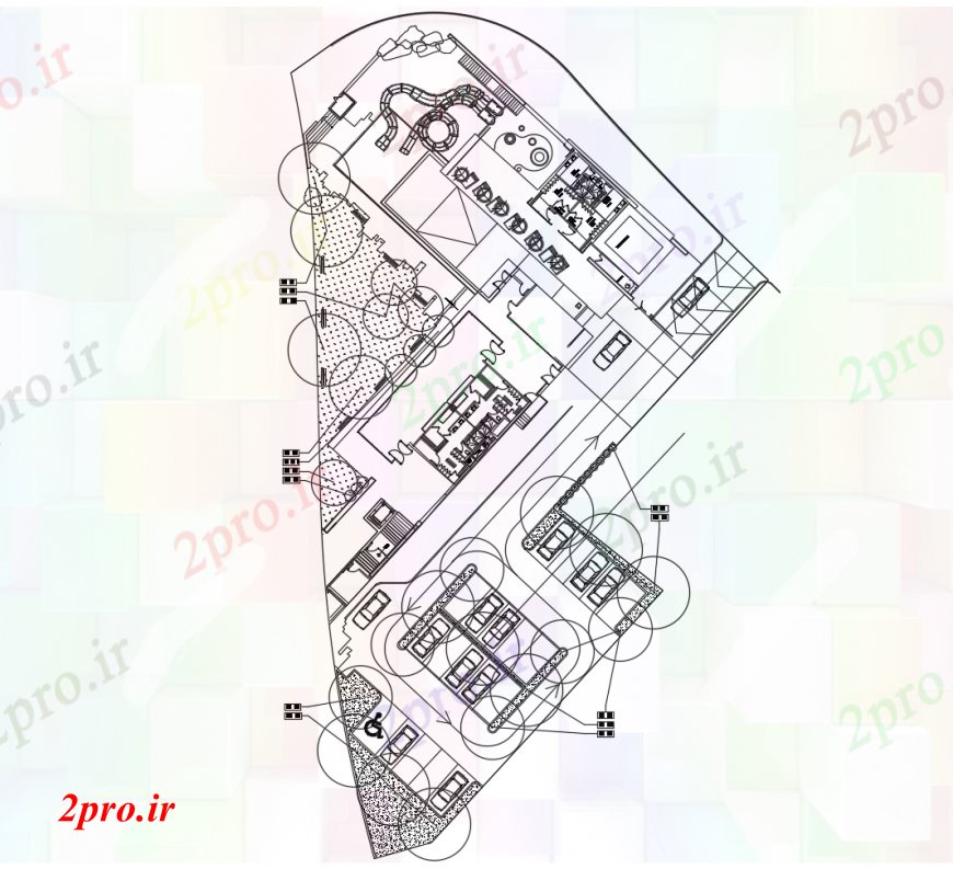 دانلود نقشه هتل - رستوران - اقامتگاه کوچک هتل طرحی معماری طرح 24 در 43 متر (کد113454)