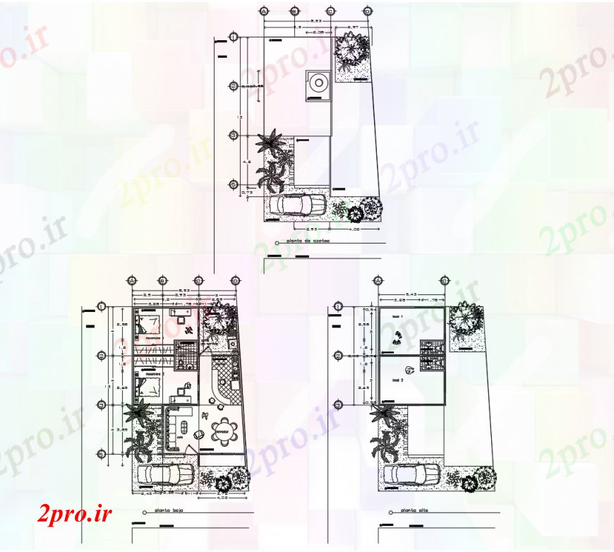 دانلود نقشه مسکونی ، ویلایی ، آپارتمان توزیع معماری طراحی جزئیات یک خانواده خانه 9 در 13 متر (کد113462)