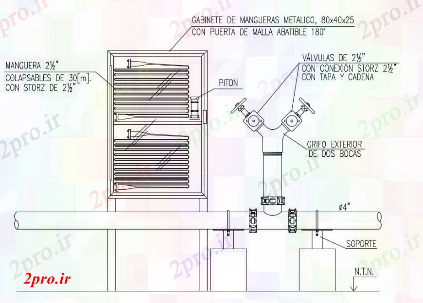 دانلود نقشه جزئیات لوله کشی کابینه اشتر با بخش شلنگ پشتیبانی و ساختار لوله کشی جزئیات (کد113498)