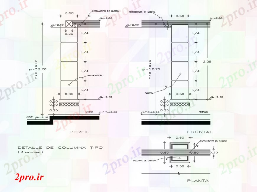 دانلود نقشه جزئیات ستون بخش ستون، طرحی و ساختار سازنده جزئیات طراحی   (کد113542)