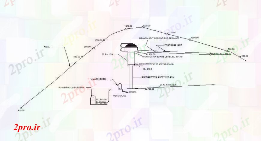 دانلود نقشه کارخانه صنعتی  ، کارگاه طراحی خانه قدرت  دو بعدی   (کد113568)