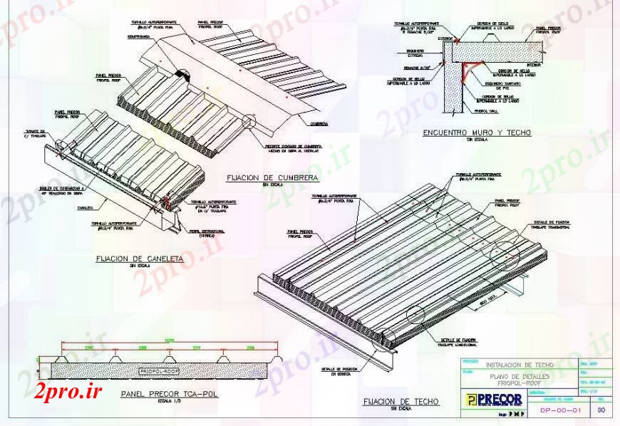 دانلود نقشه جزئیات ساخت و ساز سقف طراحی ساخت و ساز جزئیات مقطعی (کد113590)