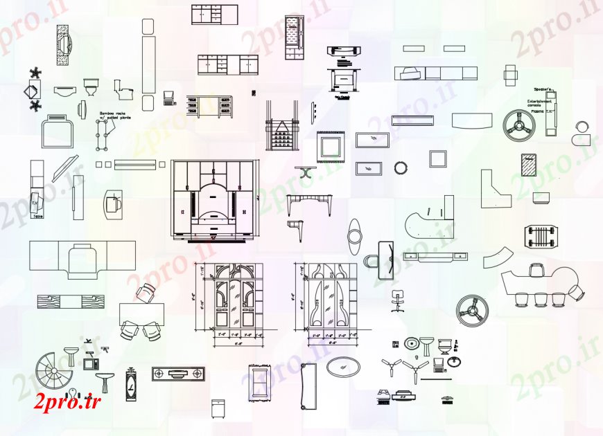 دانلود نقشه بلوک مبلمان دیگر مبلمان نما بلوک دو بعدی   (کد113619)