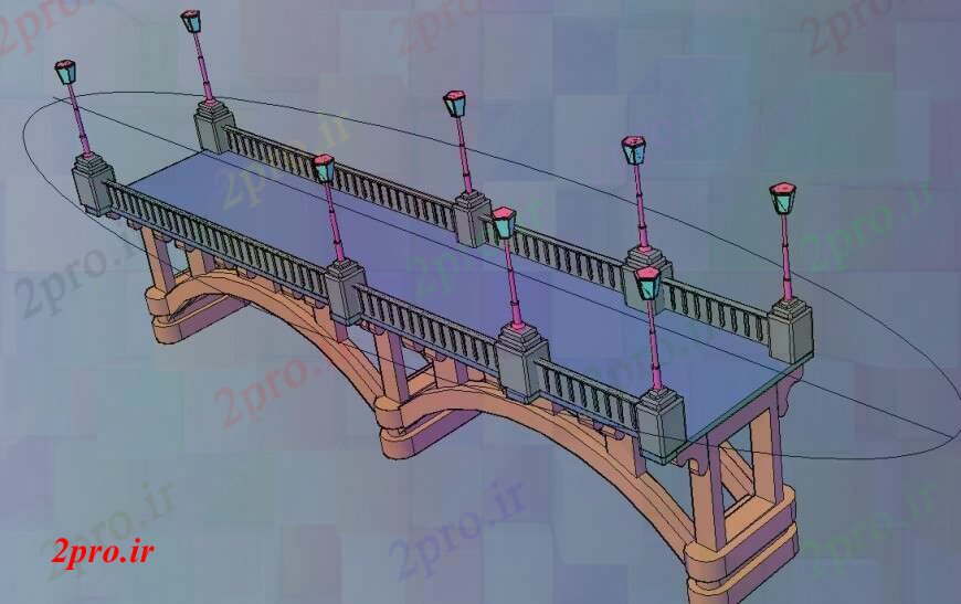 دانلود نقشه جزئیات ساخت پل نما پل ساخت و ساز در تریدی (کد113649)