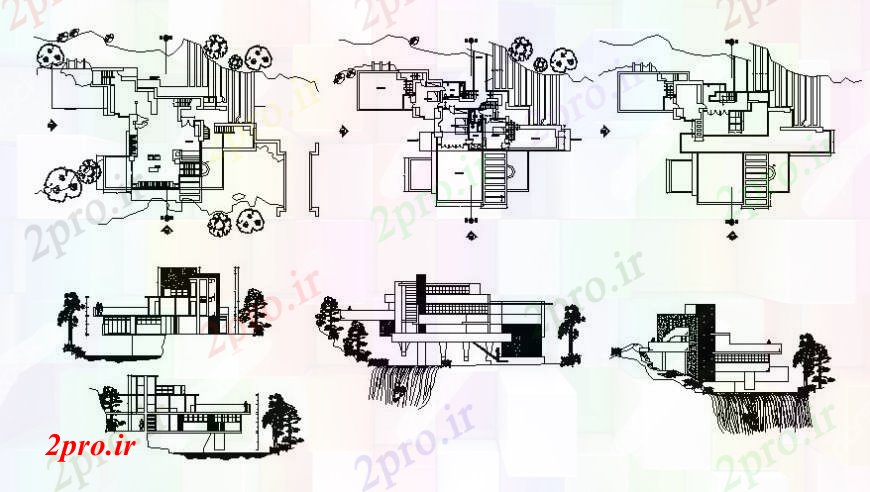 دانلود نقشه مسکونی  ، ویلایی ، آپارتمان  سمت آب ویلا طراحی طرحی  دو بعدی  و نما (کد113651)