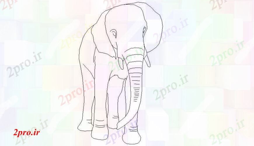 دانلود نقشه بلوک حیوانات بلوک های حیوانات طراحی های فیل نما  (کد113662)
