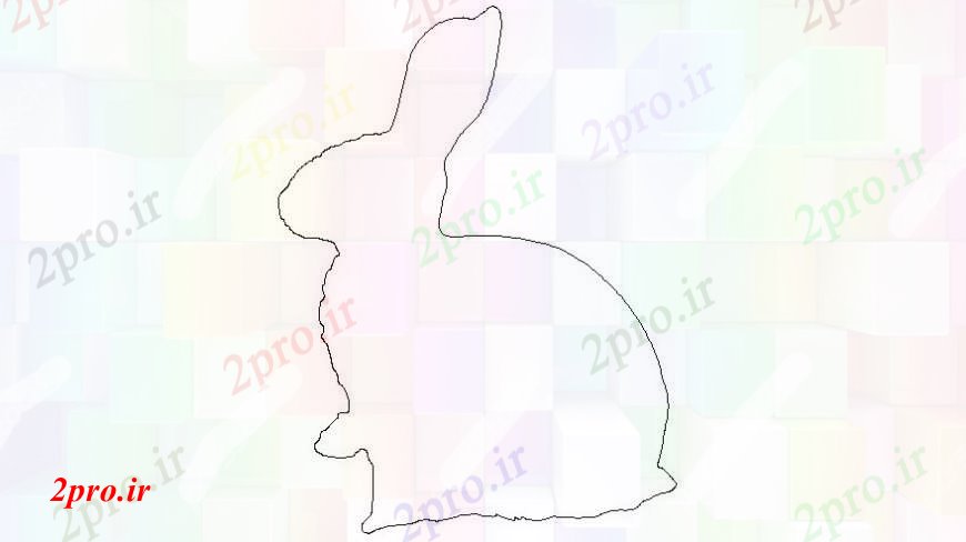 دانلود نقشه بلوک حیوانات طراحی خرگوش  دو بعدی  از بلوک های حیوانات خانگی به   (کد113672)