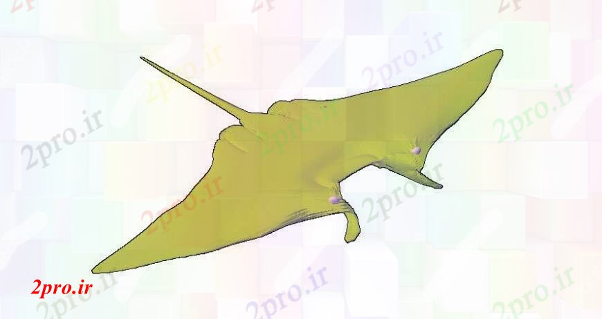 دانلود نقشه بلوک حیوانات طراحی نوعی ماهی پهن برقی جزئیات از بلوک های آبزیان  (کد113685)