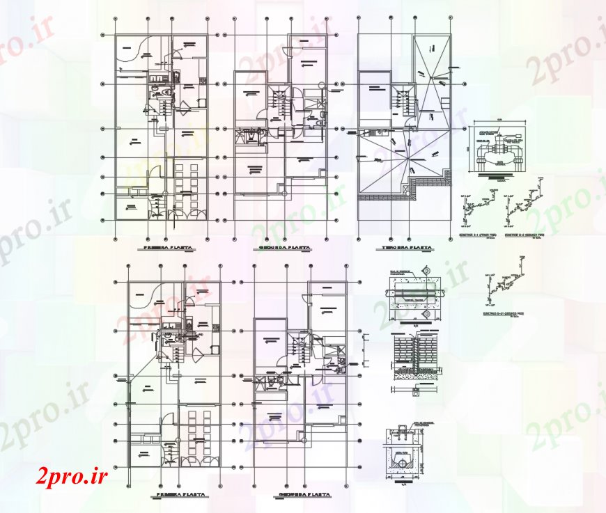 دانلود نقشه مسکونی ، ویلایی ، آپارتمان مسکونی طرحی طبقه خانه، نصب و راه اندازی بهداشتی و ساختار طراحی جزئیات 7 در 13 متر (کد113732)