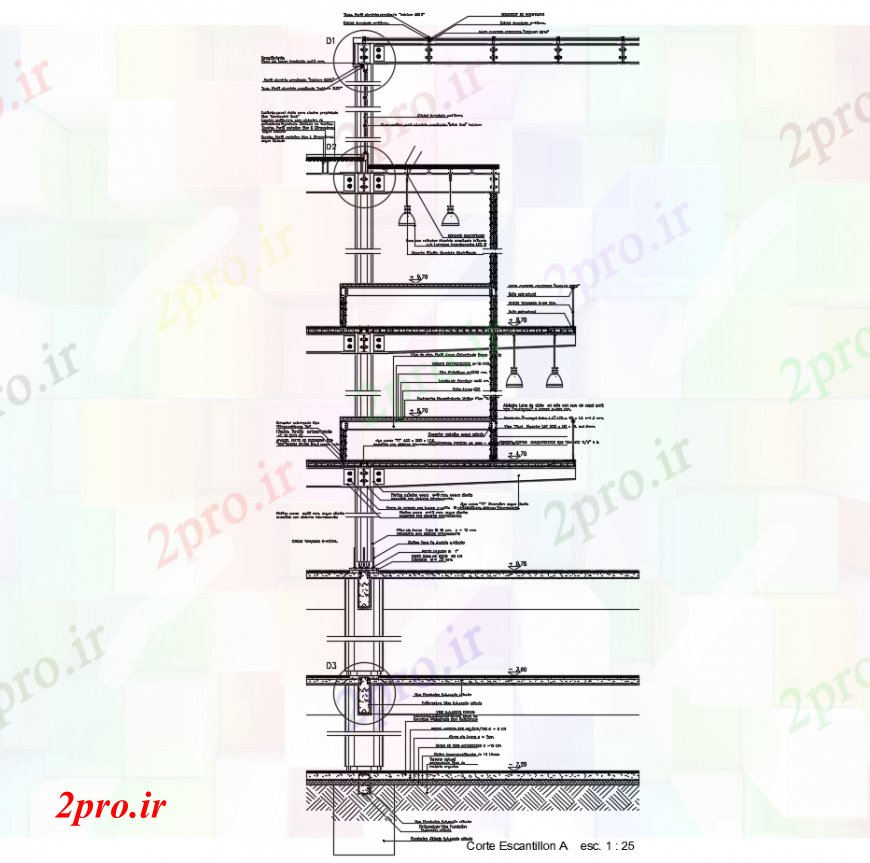 دانلود نقشه طراحی جزئیات ساختار سمت کات سازنده جزئیات طراحی مقطعی از ساخت (کد113745)