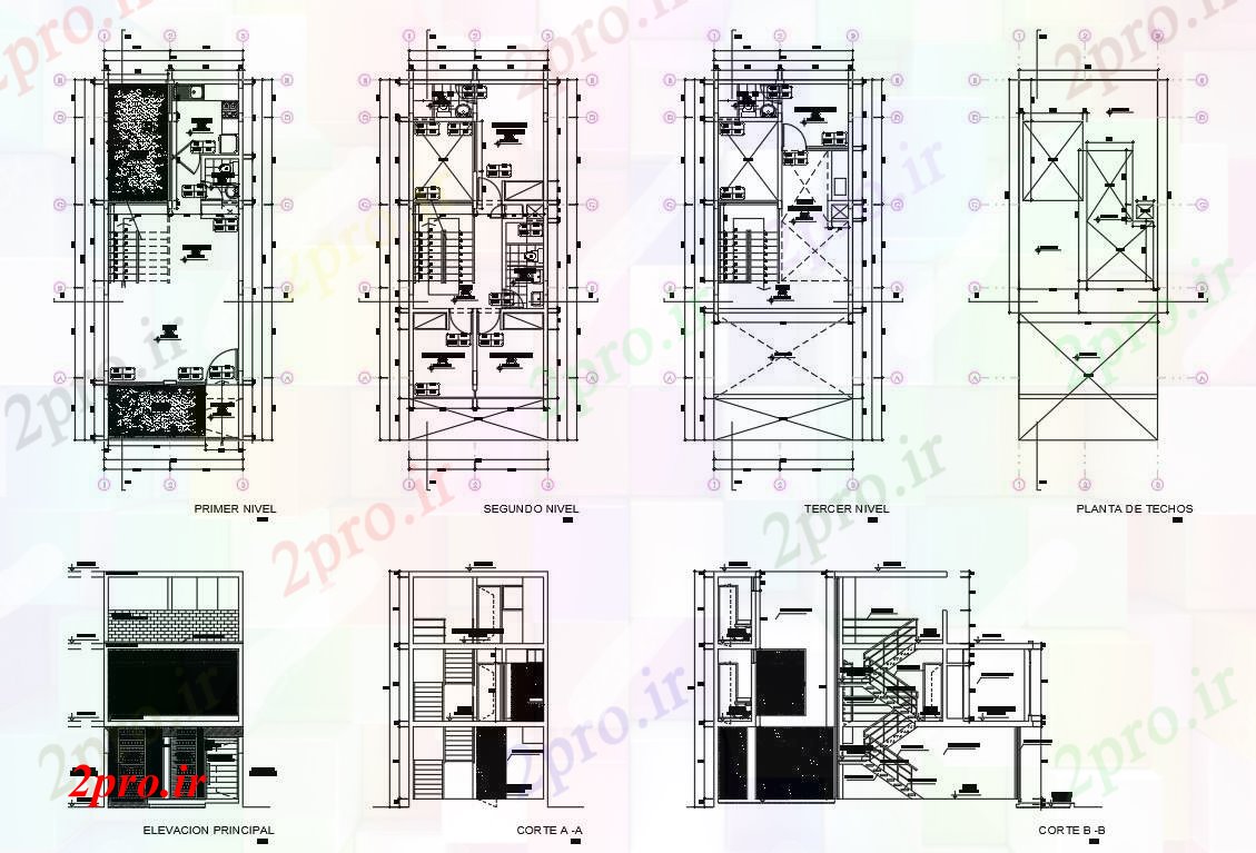 دانلود نقشه مسکونی ، ویلایی ، آپارتمان آپارتمان طرح 5 در 13 متر (کد113755)