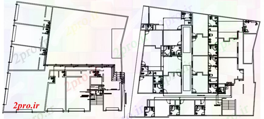 دانلود نقشه جزئیات لوله کشی شبکه ای از خط آب برای منطقه تجاری 21 در 24 متر (کد113757)