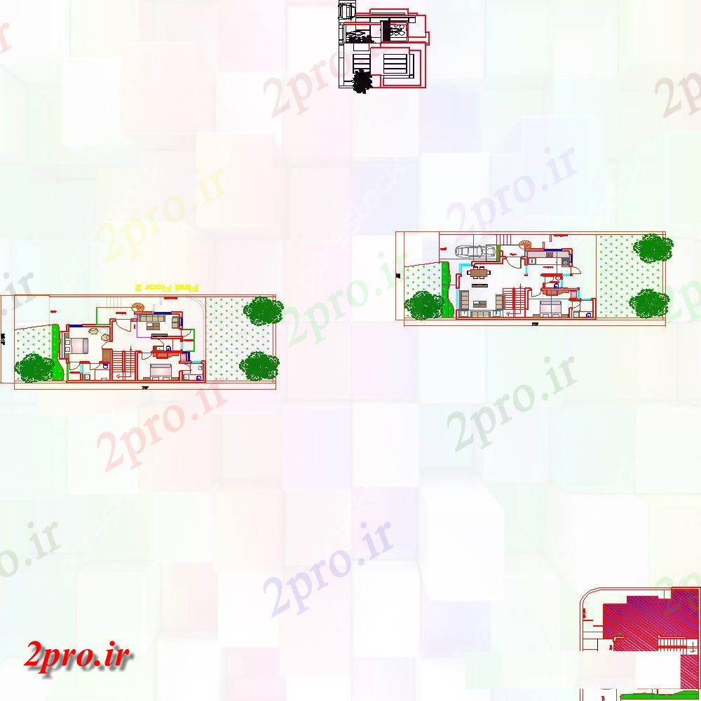 دانلود نقشه مسکونی ، ویلایی ، آپارتمان طرحی طبقه خانه مدرن 8 در 12 متر (کد113778)