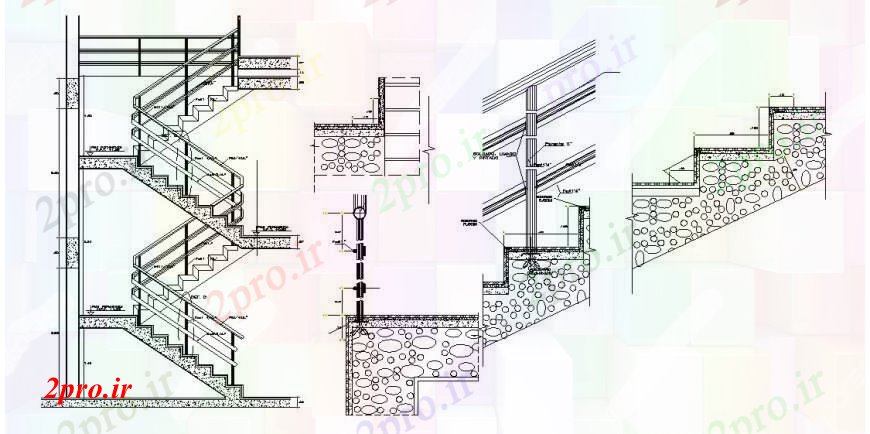 دانلود نقشه جزئیات پله و راه پله   اصلی بخش راه پله و طراحی ساخت و ساز خوابگاه جزئیات ساخت (کد113807)
