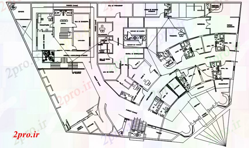 دانلود نقشه اتوماسیون و نقشه های برق نصب و راه اندازی خط تلفن در طرحی طبقه دوم درمانگاه 23 در 52 متر (کد113814)