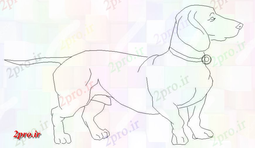 دانلود نقشه بلوک حیوانات طراحی سگ حیوان خانگی نما  دو بعدی  از بلوک های حیوانات  softwrae (کد113900)