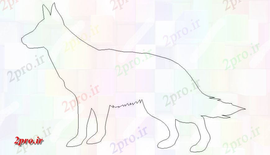 دانلود نقشه بلوک حیوانات طراحی  دو بعدی  از آلمانی سگ چوپان نما  اتوکد (کد113901)