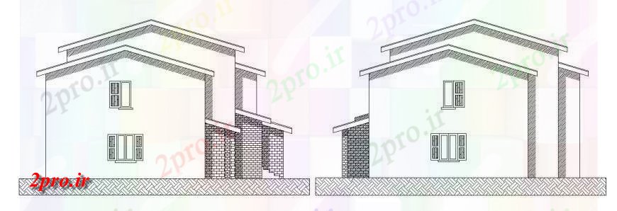 دانلود نقشه مسکونی  ، ویلایی ، آپارتمان  برگشت سمت نما طراحی جزئیات از خانه دوقلو (کد113973)