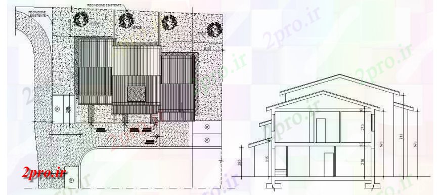 دانلود نقشه مسکونی ، ویلایی ، آپارتمان خانه مسکونی اصلی بخش و طرحی سایت طرح 13 در 20 متر (کد113977)