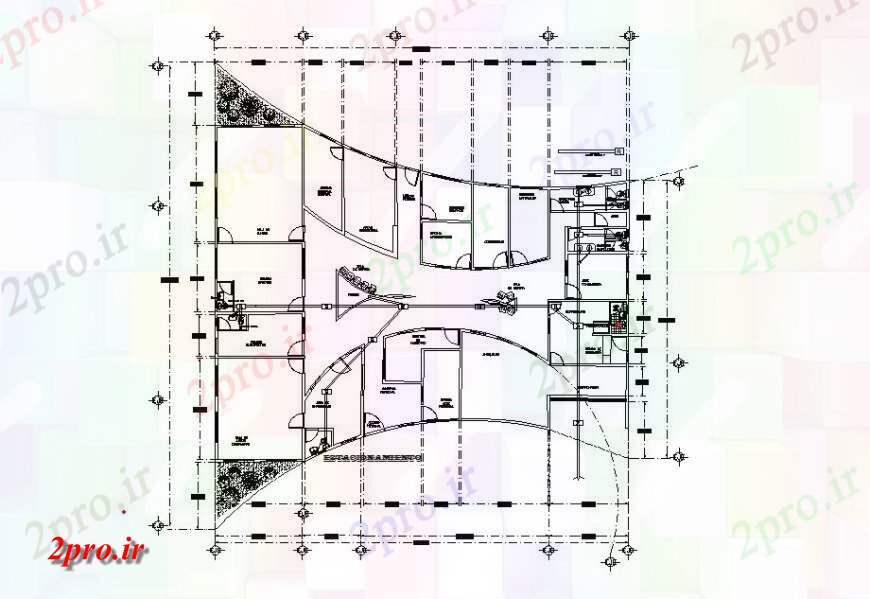 دانلود نقشه بیمارستان - درمانگاه - کلینیک اولین طراحی طبقه طراحی جزئیات از بیمارستان عمومی 27 در 30 متر (کد114022)